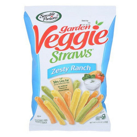 Sensible Portions, Garden Veggie Straws Zesty Ranch, 4.25 Oz (Case Of 12) Sensible Portions