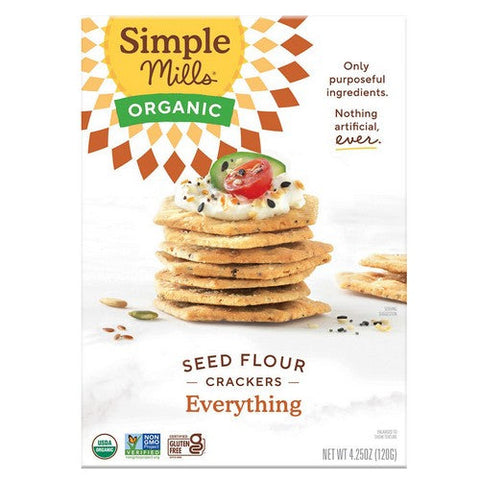 Simple Mills, Organic Seed Crackers Everything, 4.25 Oz (Case Of 6) Simple Mills
