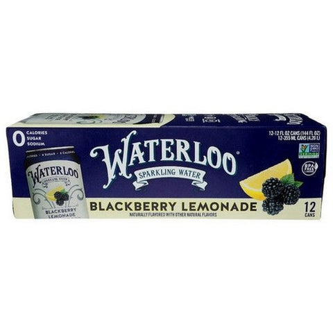 Waterloo Sparkling Water, Sparkling Water Blackberry Lemonade, 144 Oz (Case Of 2) Waterloo Sparkling Water