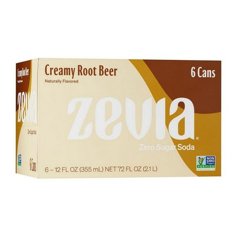 Zevia, Creamy Root Beer Zero Calorie Soda, 72 Oz (Case Of 4)