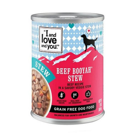 I And Love And You, Beef Booyah Stew Canned Dog Food, 13 Oz(Case Of 12) I And Love And You