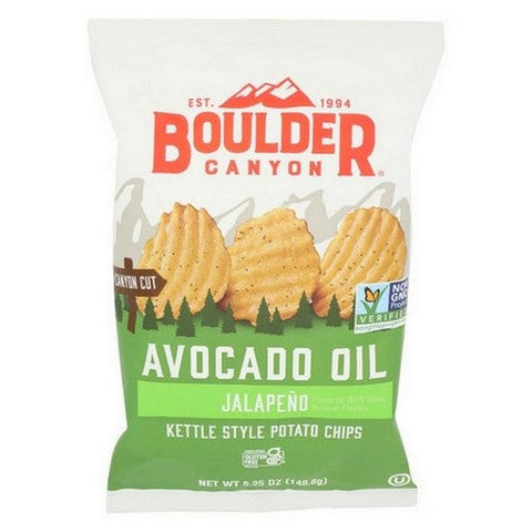 Boulder Canyon, Jalapeno Avocado Oil Kettle Chip, 5.25 Oz(Case Of 12) Boulder Canyon