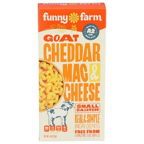 Funny Farm, Macaroni And Goat Cheddar Cheese Dinner, 6 Oz(Case Of 8) Funny Farm