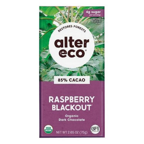 Alter Eco, Organic Dark Chococlate Raspberry Blackout, 2.65 Oz(Case Of 12) Alter Eco