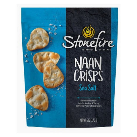 Stonefire, Sea Salt Naan Crisps, 6 Oz (Case Of 12) Stonefire