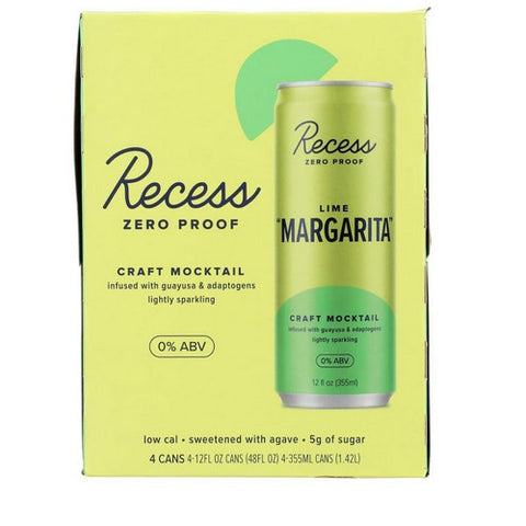 Recess, Lime Margarita Craft Mocktail, 4 PK (Case Of 6) Recess