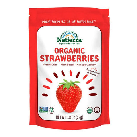 Natierra, Organic Freeze Dried Strawberry Fruit, 0.8 Oz(Case Of 12) Natierra