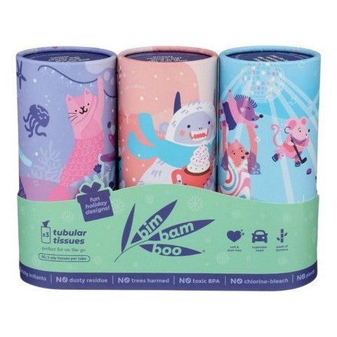 Bim Bam Boo, Holiday Tubular Tissues, 3 Count(Case Of 16) Bim Bam Boo