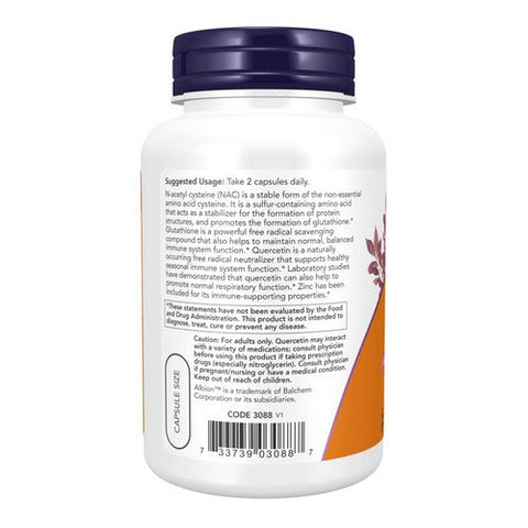 Now Foods, Nac With Quercetin & Zinc, 90 VegCaps Now Foods