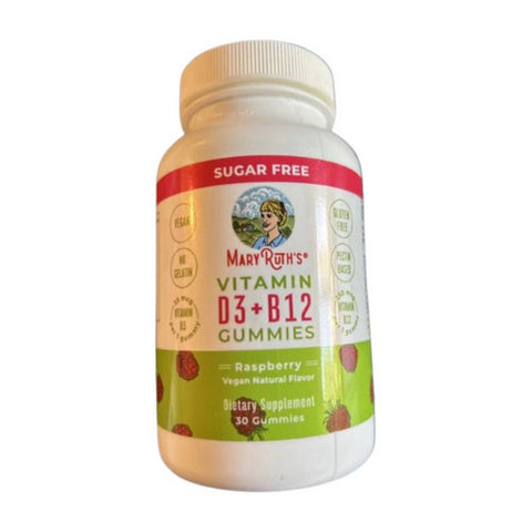 MaryRuth's, Vitamin D3 Plus Vitamin B12 Raspberry Sugar Free, 30 Gummies MaryRuth's