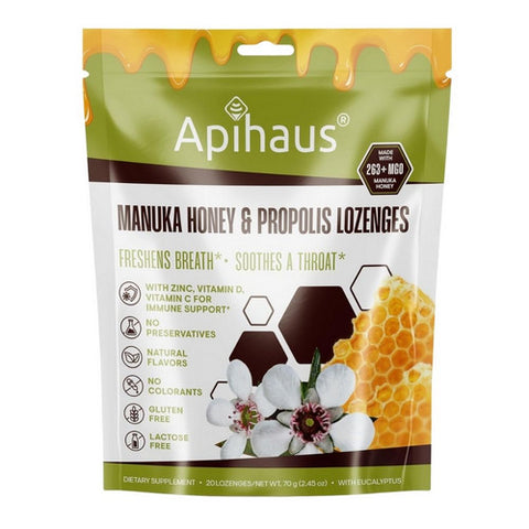 Manuka Honey & Propolis Eucalyptus 20 Lozenges by Apihaus