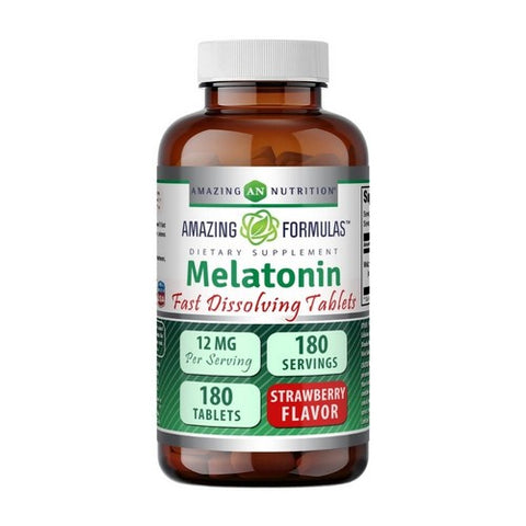 Amazing Formulas Melatonin Strawberry 12 Mg by Amazing Nutrition
