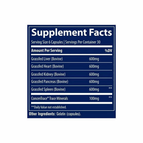 Trace Minerals, Beef Organs, 3000 mg, 180 Caps Trace Minerals