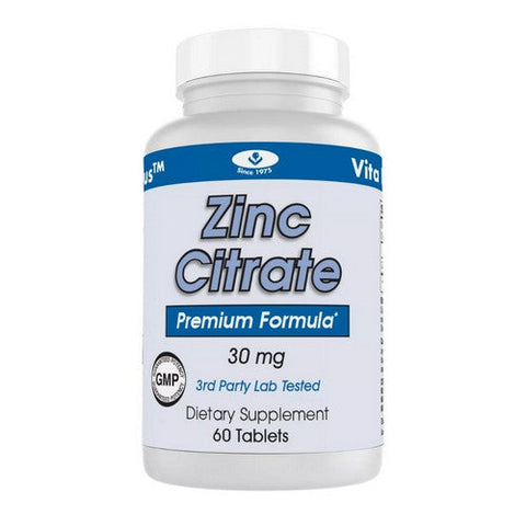 Vita plus, Zinc Citrate, 30 Mg, 60 Tablets Vita plus