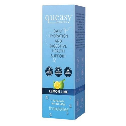 Queasy Hydration Booster Lemon Lime 10 Count by Three Lollies