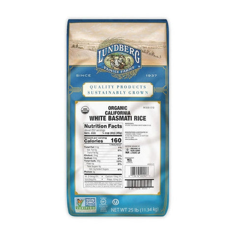 Lundberg, Organic California White Basmati Rice, 25 Lbs Lundberg
