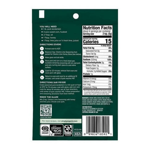 Simply Organic, Organic Sheet Pan Seasoning Cilantro Lime, 0.71 Oz Simply Organic