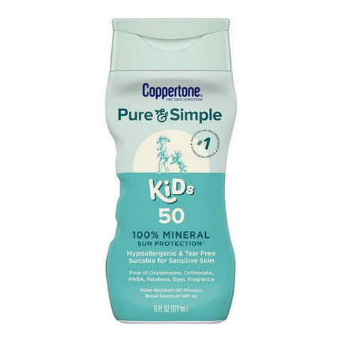 Coppertone, Pure And Simple Kids Mineral Sunscreen Lotion Spf 50, 6 Oz Coppertone