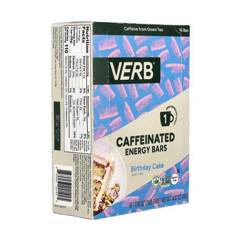 Verb Energy, Birthday Cake Caffeinated Energy Bar, 16 Count