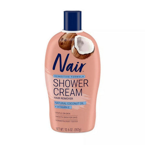 Nair, Shower Cream Hair Remover Natural Coconut Oil And Vitamin E, 12.6 Oz Nair