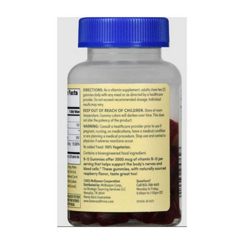 Foster And Thrive, Extra Strength Vitamin B-12 Gummies Raspberry, 3000 Mcg, 60 Count Foster And Thrive