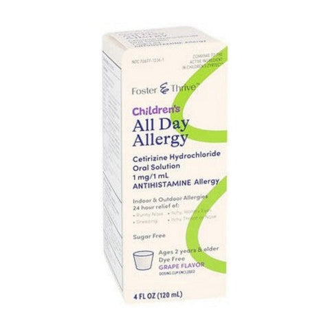 Foster And Thrive, Cetirizine Syrup Grape, 4 Oz Foster And Thrive