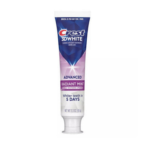 Crest, 3D White Fluoride Anticavity Toothpaste Radiant Mint, 3.3 Oz