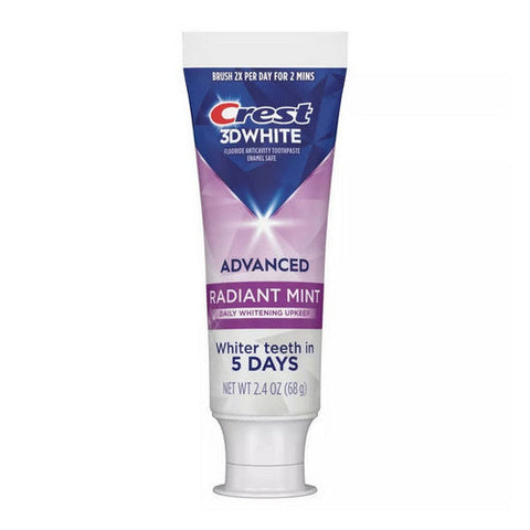 Crest, 3D White Advanced Teeth Whitening Toothpaste Radiant Mint, 2.4 Oz