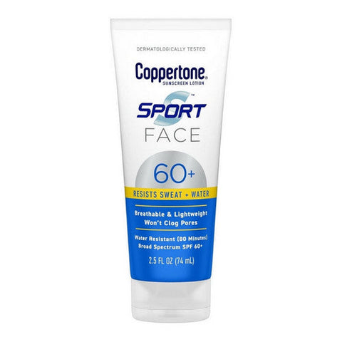 Coppertone, Sport Face Lotion SPF 60 Plus, 2.5 Oz