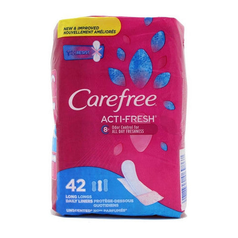 Carefree, Acti Fresh Daily Liners Long Unscented, 42 Count Carefree