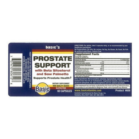 Basic Vitamins, Prostate Support, 60 Capsules Basic Vitamins