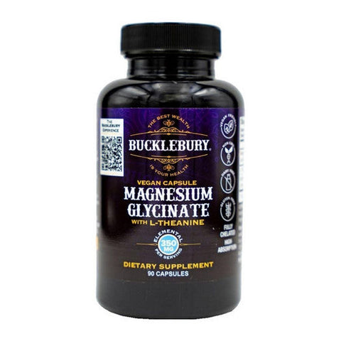 Bucklebury, Magnesium Glycinate With L-Theanine, 350 Mg, 90 Caps Bucklebury