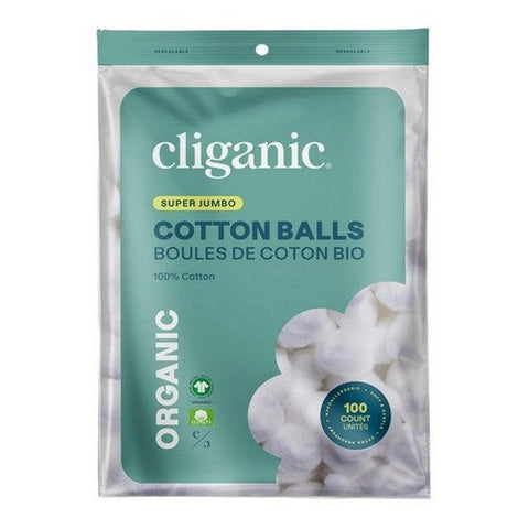 Cliganic, Organic Super Jumbo Cotton Balls, 100 Count Cliganic