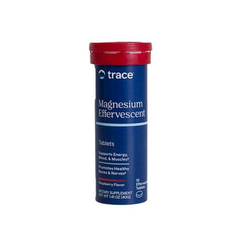 Trace Minerals, Magnesium Effervescent Healthy Heart Raspberry, 10 Tabs / 8 Count Trace Minerals