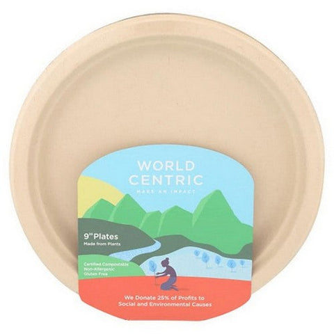 World Centric, 9 Inch Fiber Plates, 40 Count (Case Of 6) World Centric