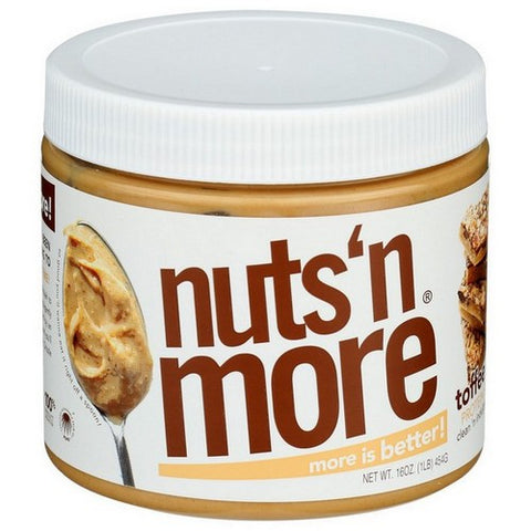 Nuts N More, High Protein Peanut Spread Toffee Crunch, 16 Oz (Case Of 6) Nuts N More