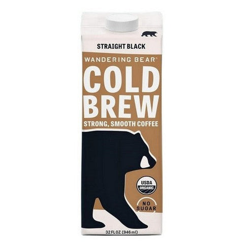 Wandering Bear, Cold Brew Black Coffee, 32 Oz (Case Of 6) Wandering Bear