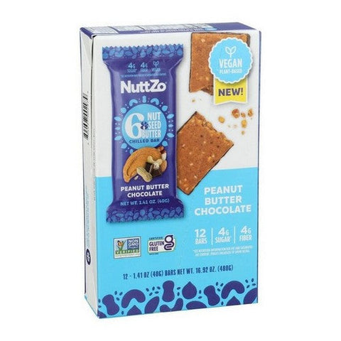 Nuttzo, Peanut Butter Chocolate Chilled Bar, 16.92 Oz (Case Of 12) Nuttzo
