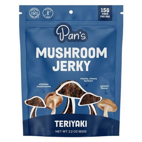 Pan's Mushroom Jerky, Mushroom Jerky Teriyaki, 2.2 Oz (Case Of 6) Pan's Mushroom Jerky