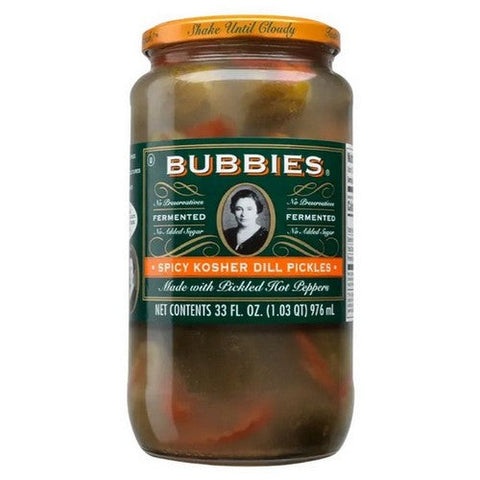 Bubbies, Spicy Kosher Dills, 33 Oz (Case Of 6) Bubbies