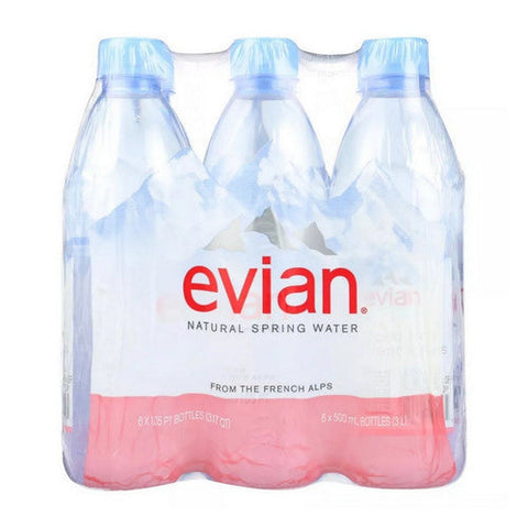 Evian, Natural Spring Water, 16.9 Oz X 6 Count (Case Of 4) Evian