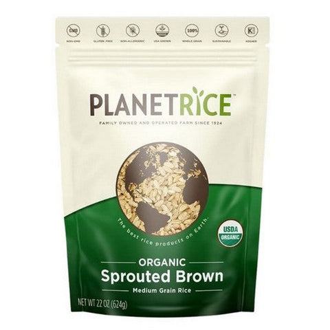 Planet Rice, Organic Sprouted Brown Rice, 22 Oz (Case Of 6) Planet Rice