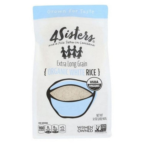 4 Sisters, Organic Long Grain White Rice, 2 Lb (Case Of 6) 4 Sisters