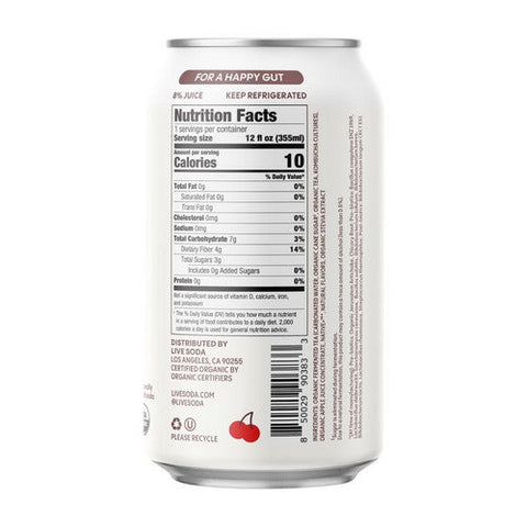 Live Soda, Organic Kombucha Spicy Cherry Berry, 12 Oz (Case Of 6)