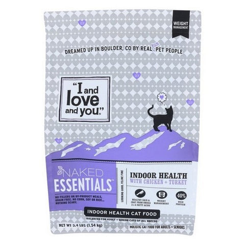 I And Love And You, Naked Essentials Dry Cat Food Indoor Health, 3.45 Lbs (Case Of 6) I And Love And You