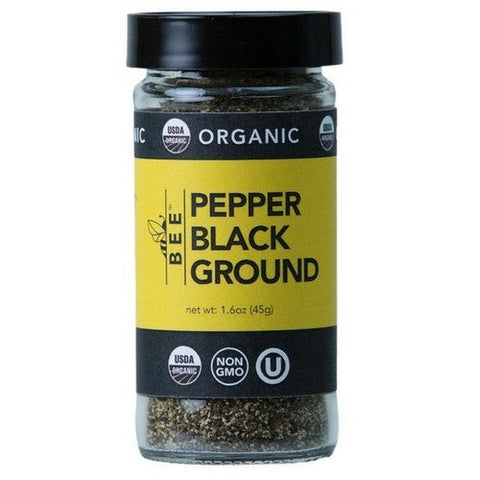 Bee Spices, Organic Ground Black Pepper, 1.6 Oz (Case Of 6) Bee Spices