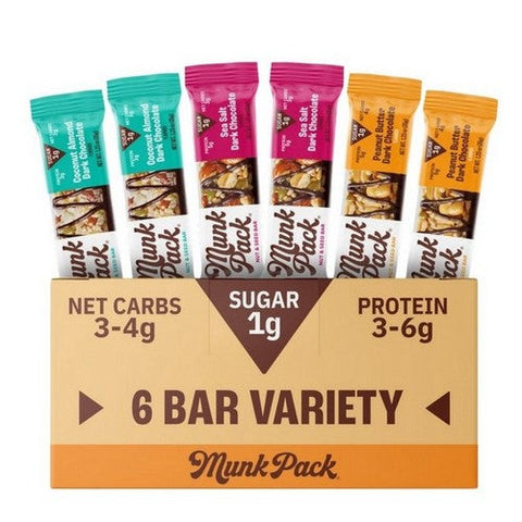 Munk Pack, Keto Bar Nuts And Seeds Variety Pack, 1.23 Oz X 6 Count (Case of 12) Munk Pack