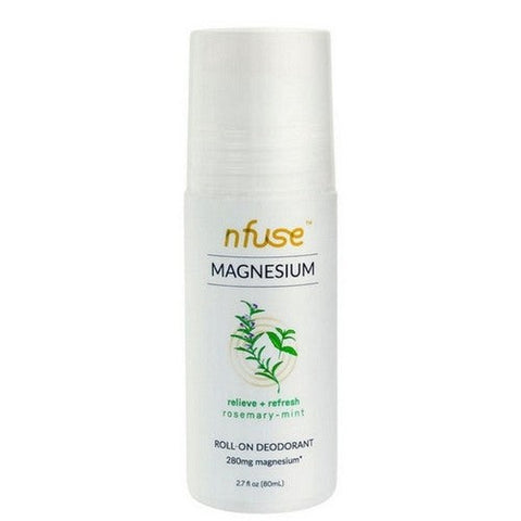 Nfuse, Magnesium Roll-On Deodorant Relieve Plus Refresh Rosemary Mint, 2.7 Oz (Case Of 6) Nfuse