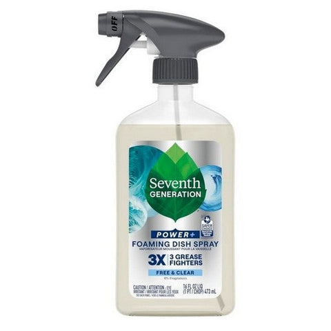 Seventh Generation, Power Plus Foaming Dish Spray Fragrance Free, 16 Oz (Case Of 6) Seventh Generation
