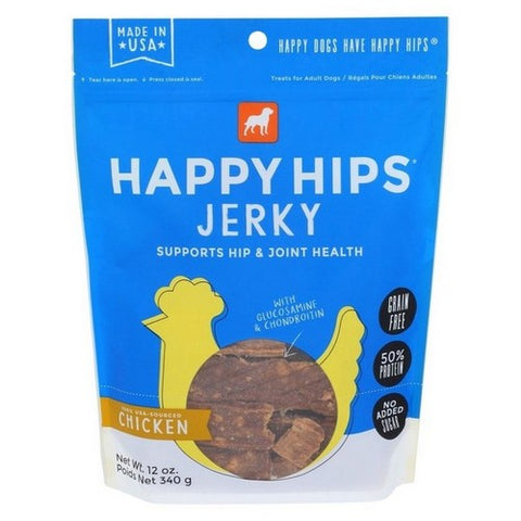 Happy Hips, Dog Treats Jerky Chicken, 12 Oz (Case Of 6) Happy Hips